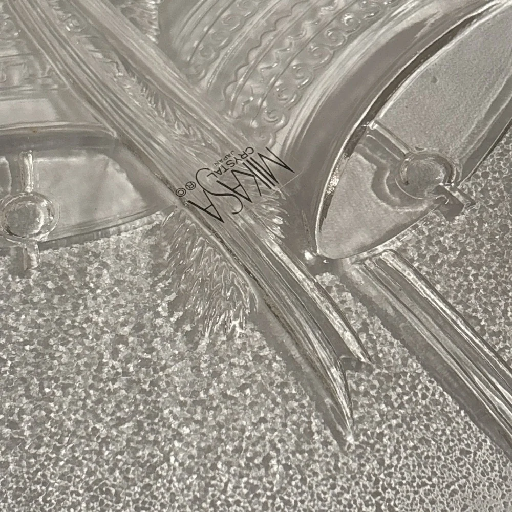 Vintage Mikasa Crystal‎ Holiday Bells Hostess Platter RC197/516 14 3/4